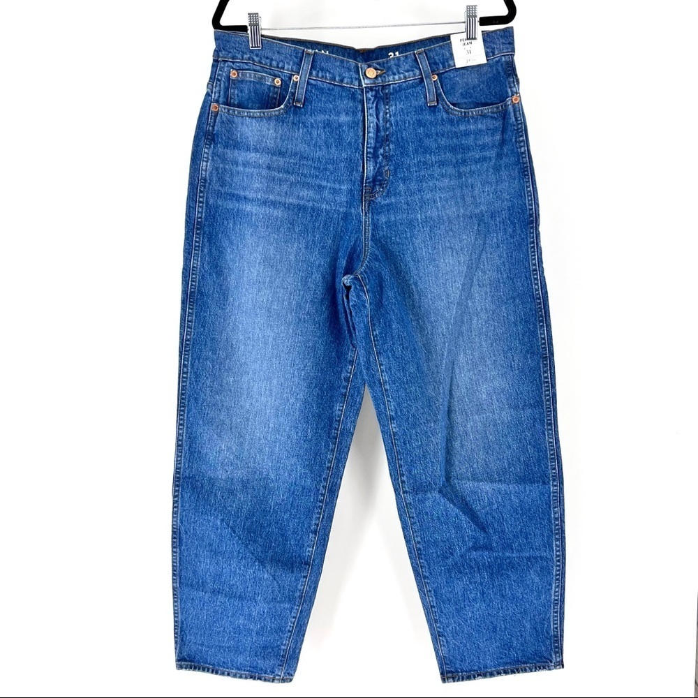J. Crew Women's High-rise Peggy Tapered Jean in Authentic Blue Wash